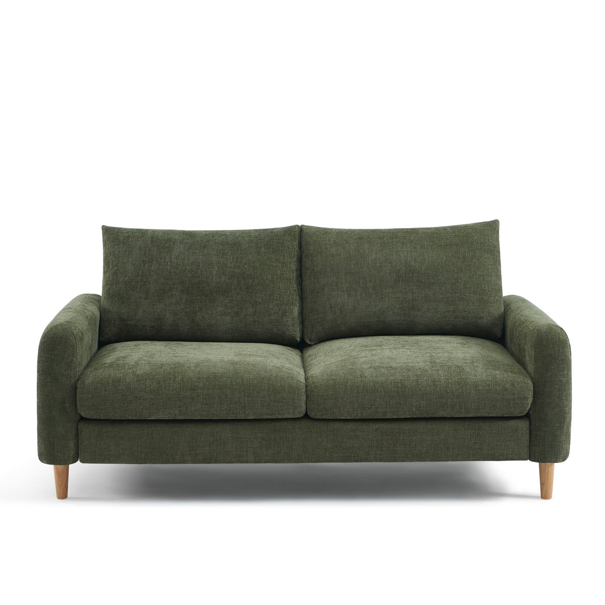 Caliba - Canapé Droit Fixe 3 Places - Tissu Chenille Vert