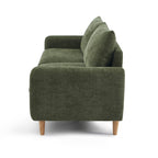 Caliba - Canapé Droit Fixe 3 Places - Tissu Chenille Vert