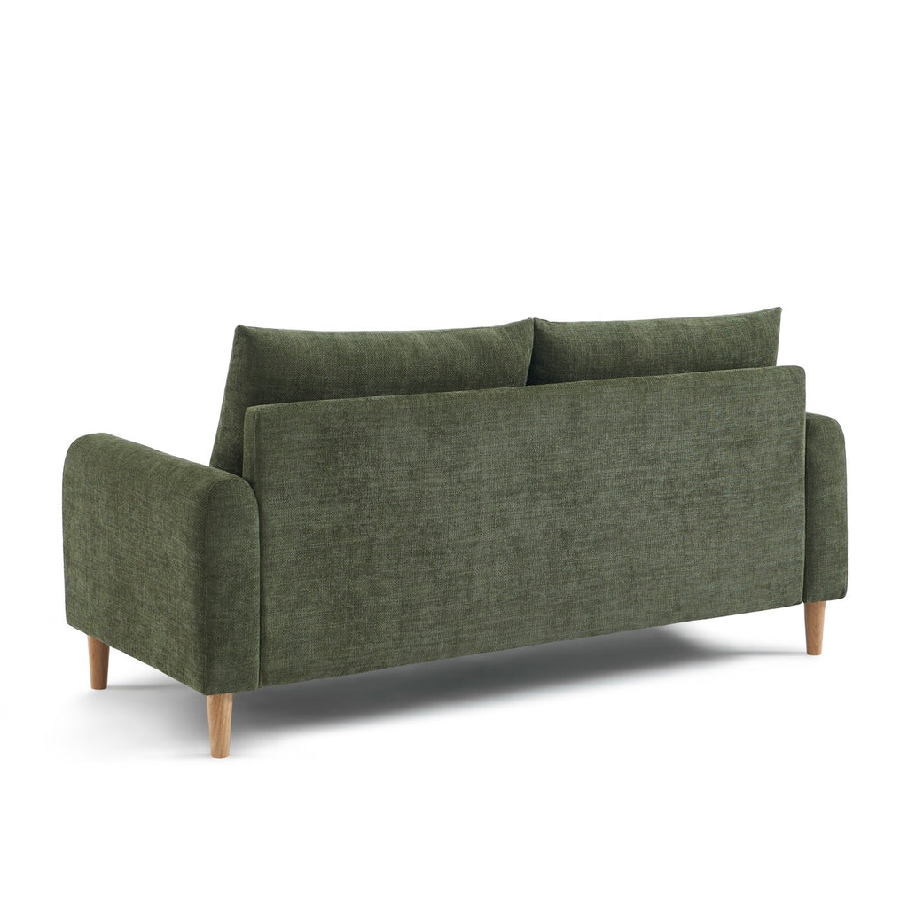 Caliba - Canapé Droit Fixe 3 Places - Tissu Chenille Vert
