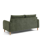 Caliba - Canapé Droit Fixe 3 Places - Tissu Chenille Vert
