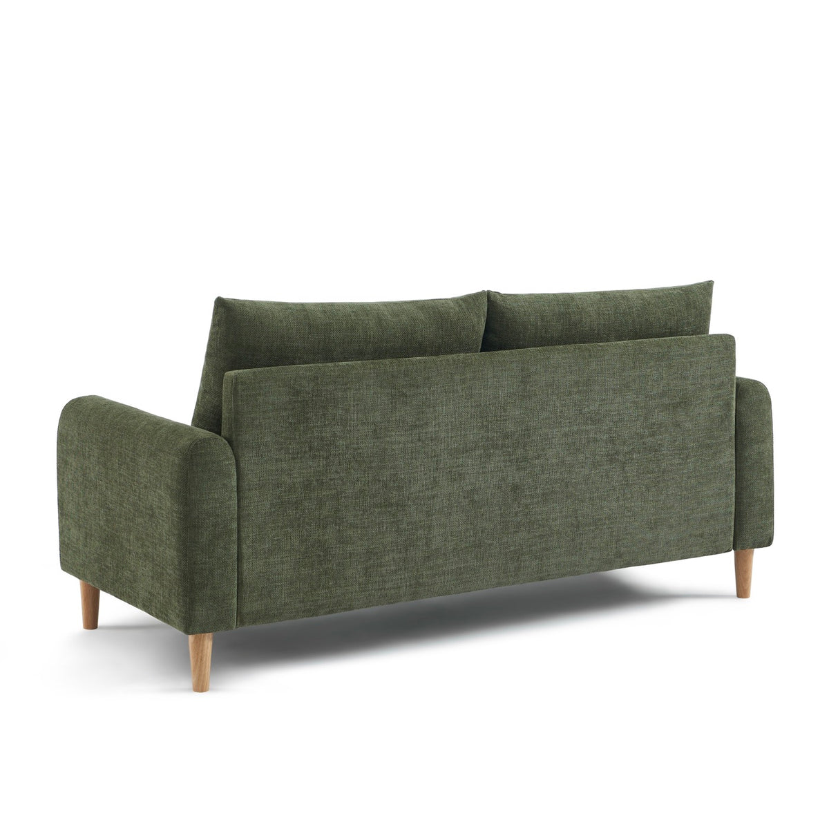 Caliba - Canapé Droit Fixe 3 Places - Tissu Chenille Vert
