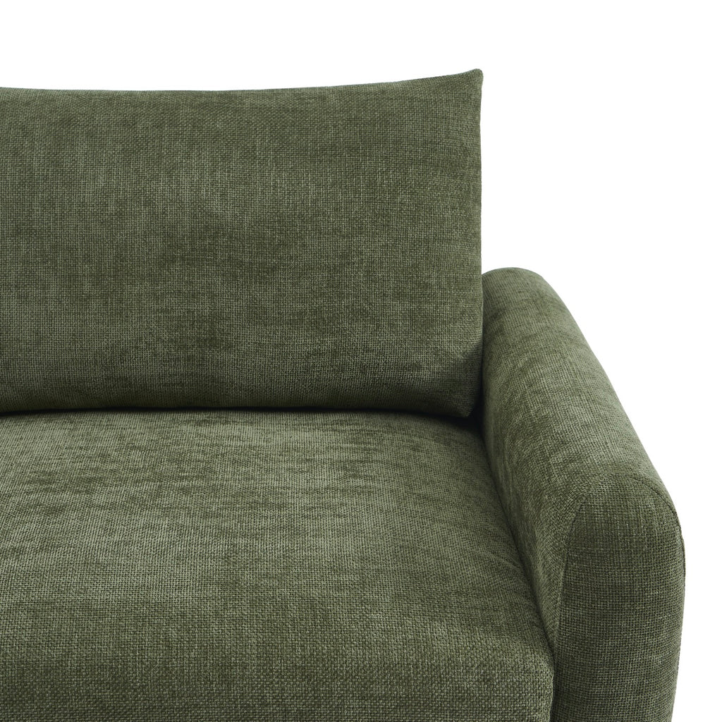 Caliba - Canapé Droit Fixe 3 Places - Tissu Chenille Vert