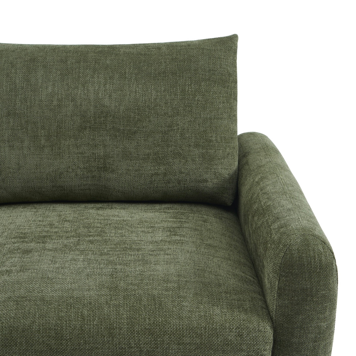 Caliba - Canapé Droit Fixe 3 Places - Tissu Chenille Vert