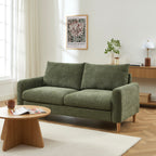 Caliba - Canapé Droit Fixe 3 Places - Tissu Chenille Vert