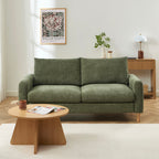 Caliba - Canapé Droit Fixe 3 Places - Tissu Chenille Vert