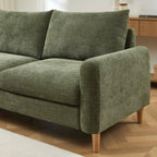 Caliba - Canapé Droit Fixe 3 Places - Tissu Chenille Vert