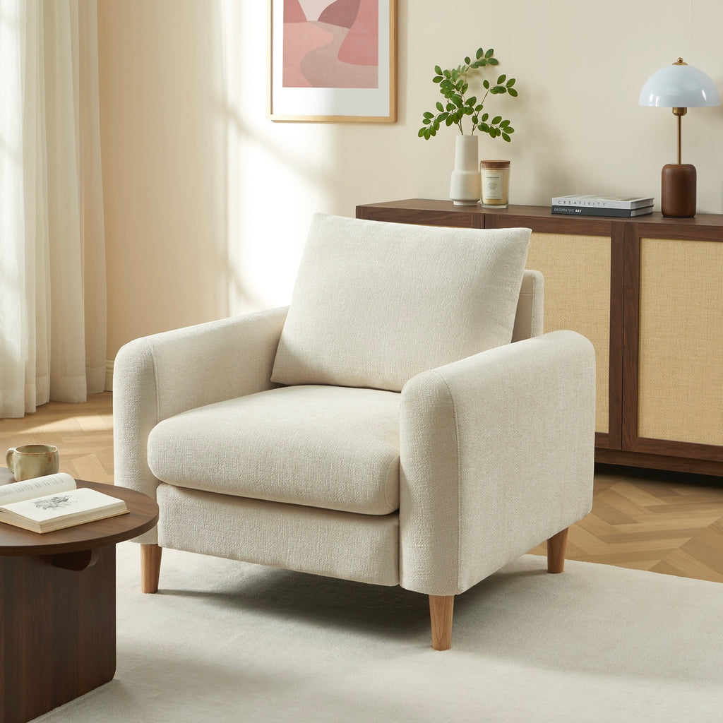 Caliba - Fast Fåtölj 1-sits - Chenilletyg Beige