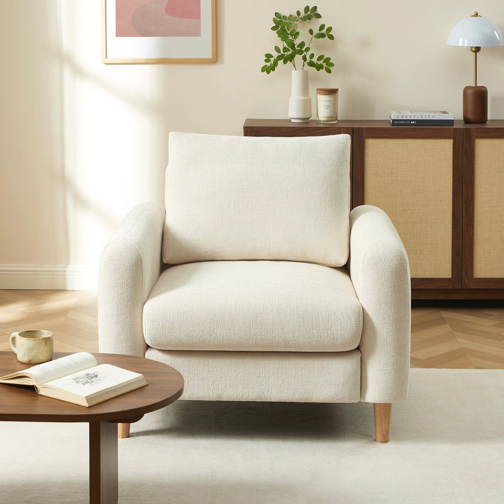 Caliba - Fast Fåtölj 1-sits - Chenilletyg Beige
