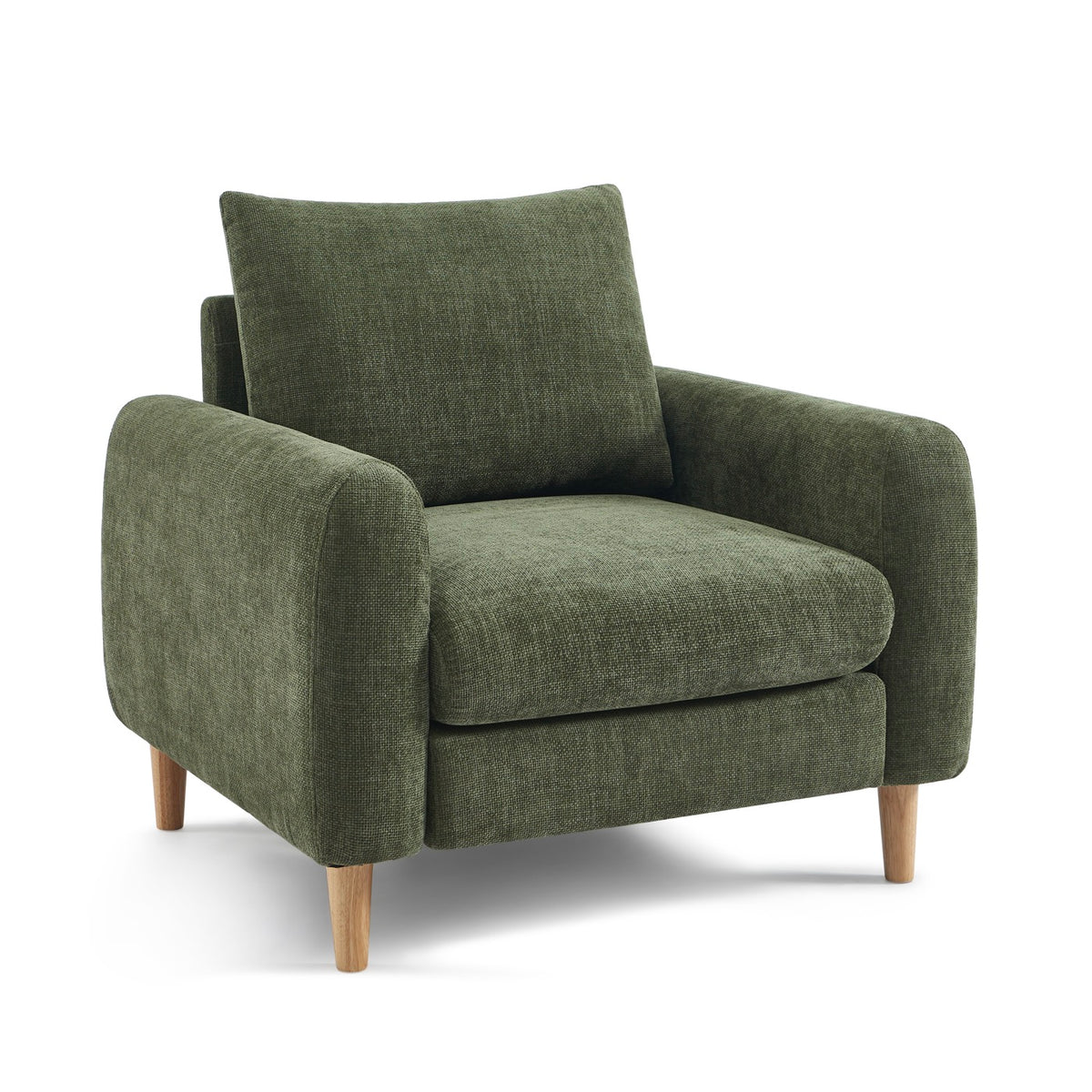Caliba - Fauteuil Fixe 1 Place - Tissu Chenille Vert