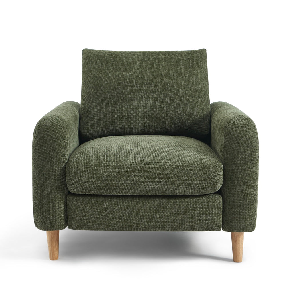 Caliba - Fauteuil Fixe 1 Place - Tissu Chenille Vert