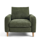 Caliba - Fauteuil Fixe 1 Place - Tissu Chenille Vert