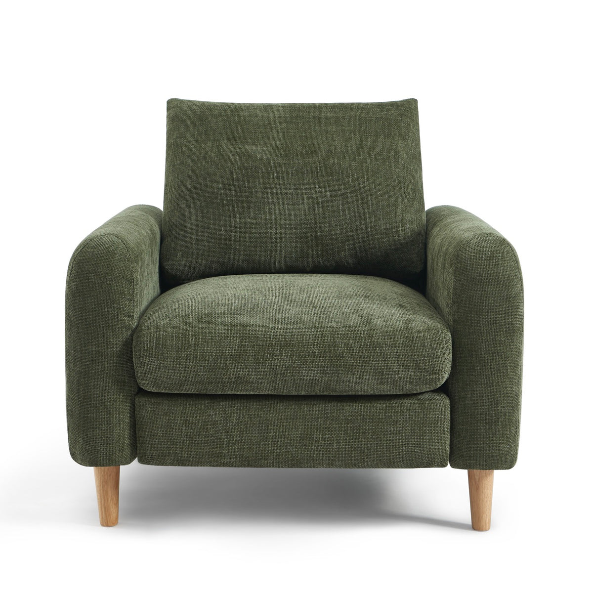 Caliba - Fauteuil Fixe 1 Place - Tissu Chenille Vert