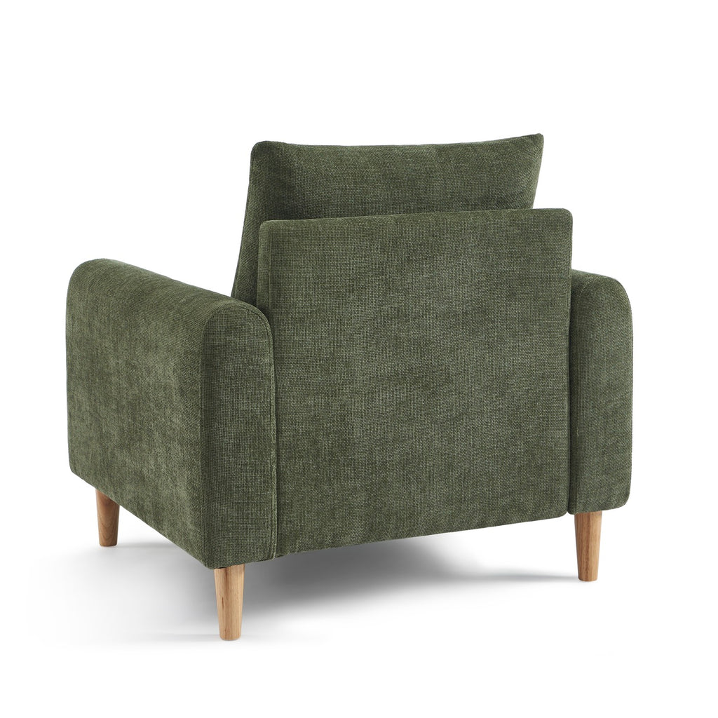 Caliba - Fauteuil Fixe 1 Place - Tissu Chenille Vert