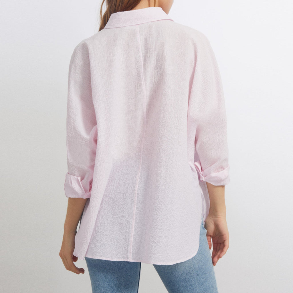 Camila Fancy Shirt - Silver Pink Stripes - Women