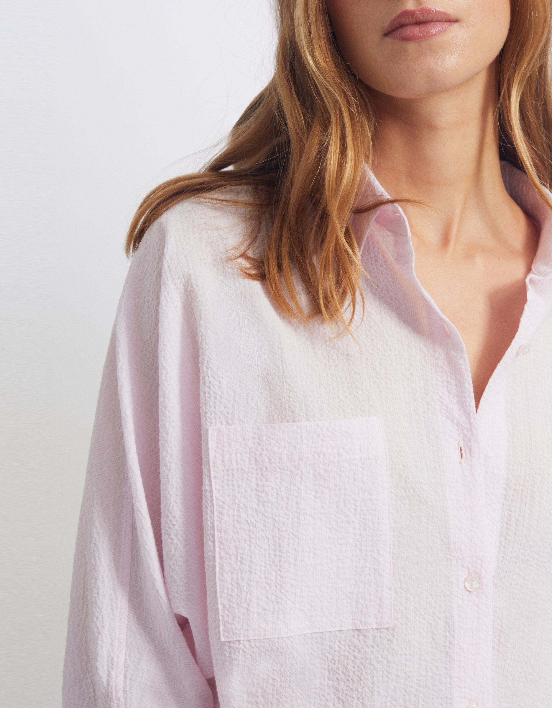 Camila Fancy Shirt - Silver Pink Stripes - Women