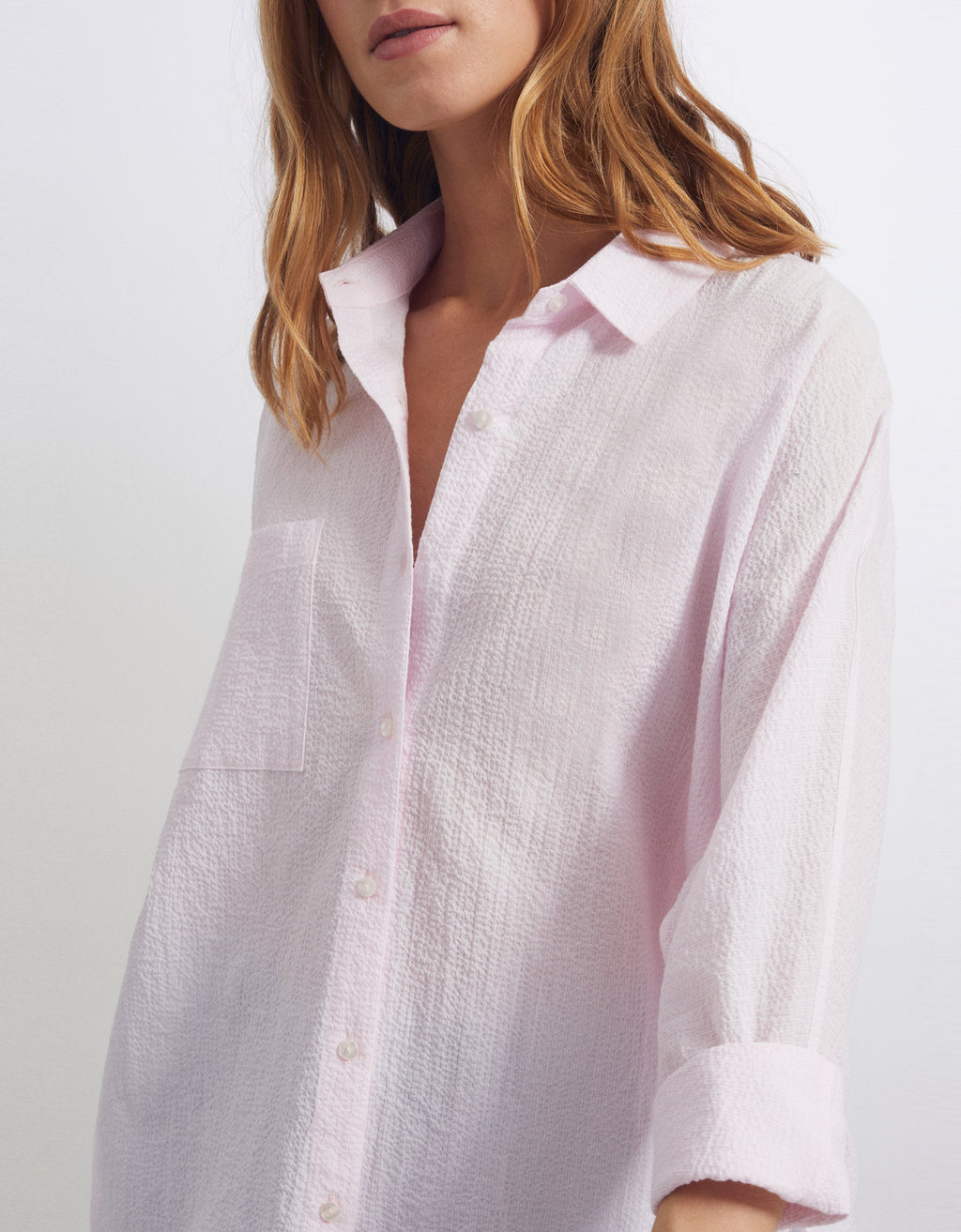 Camila Fancy Shirt - Silver Pink Stripes - Women