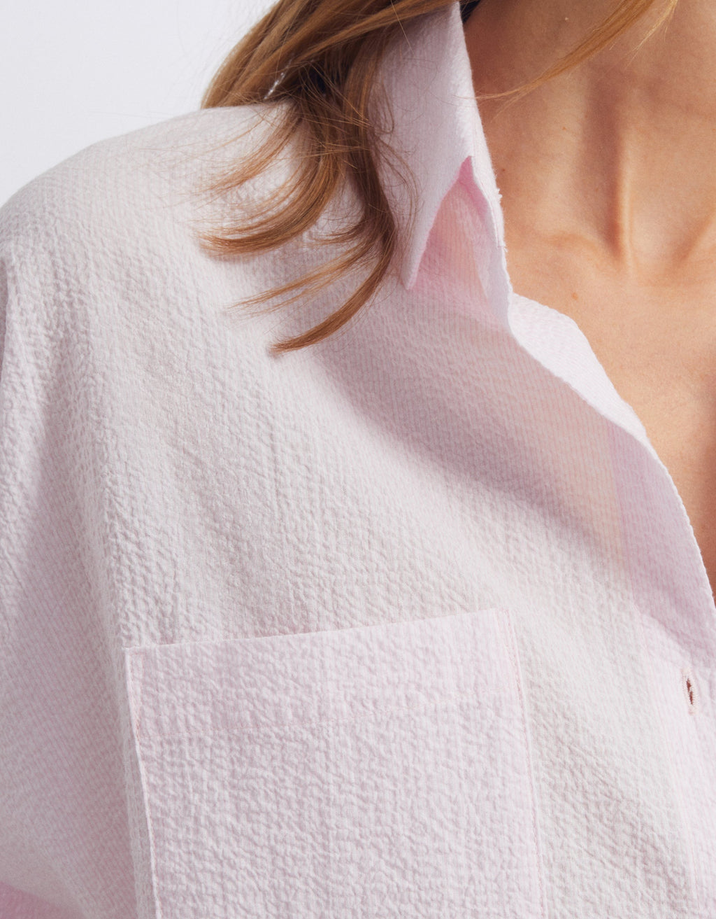 Camila Fancy Shirt - Silver Pink Stripes - Women