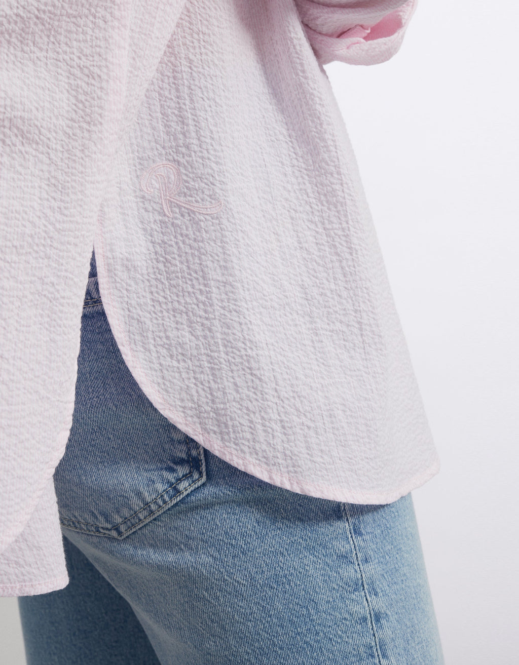Camila Fancy Shirt - Silver Pink Stripes - Women