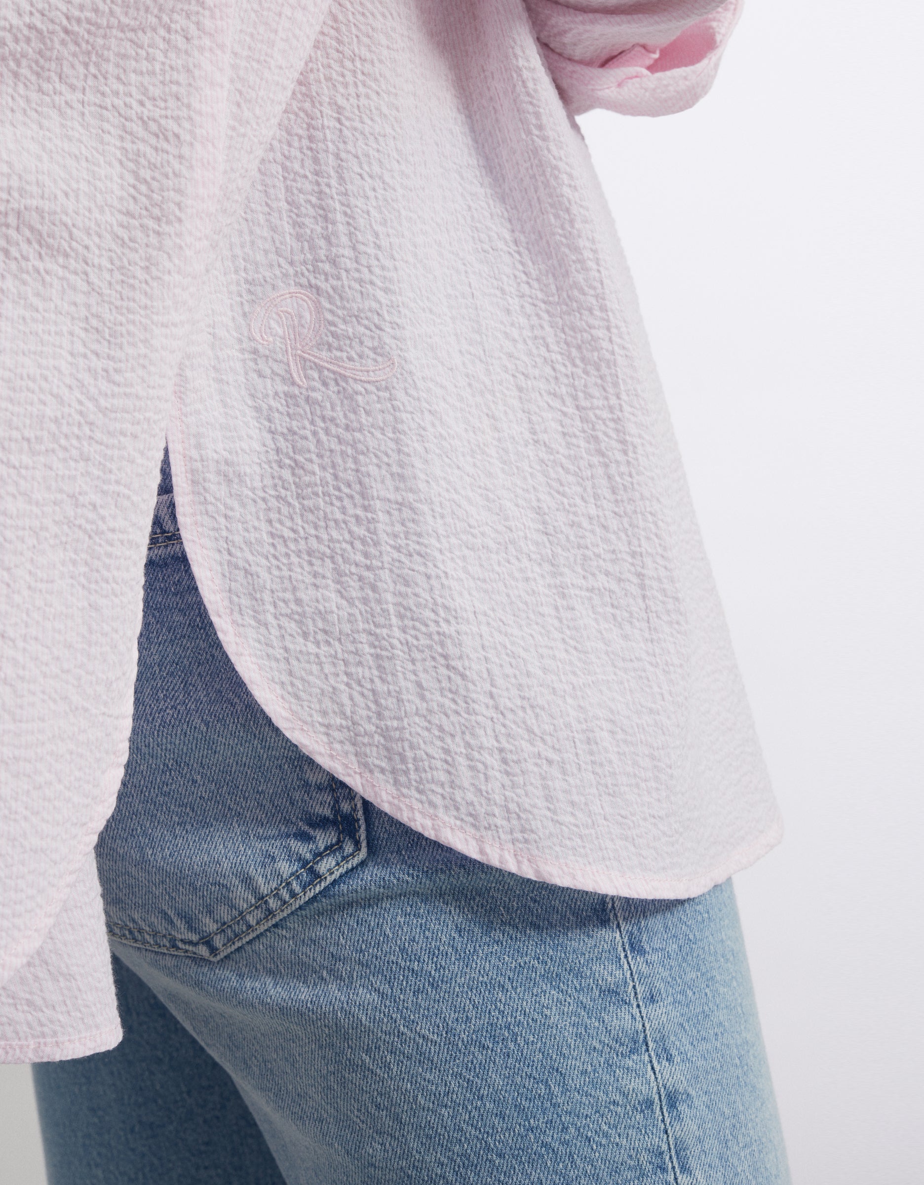 Camila Fancy Shirt - Silver Pink Stripes - Women