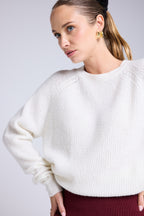 Rundhalspullover Aus Bouclé-Kaschmir Candice - Weiß