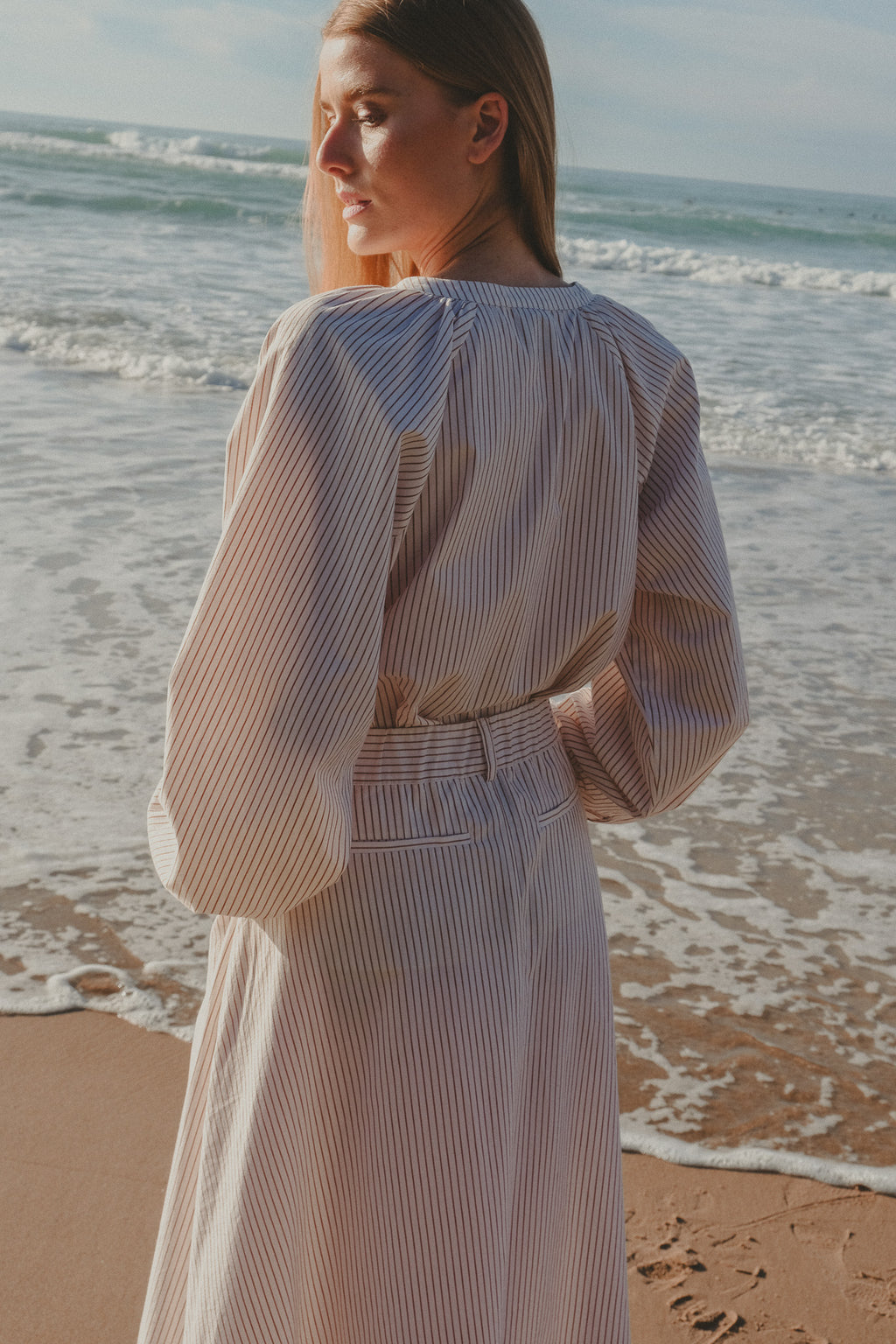 Falda - Candice - Ecru Curry Stripe