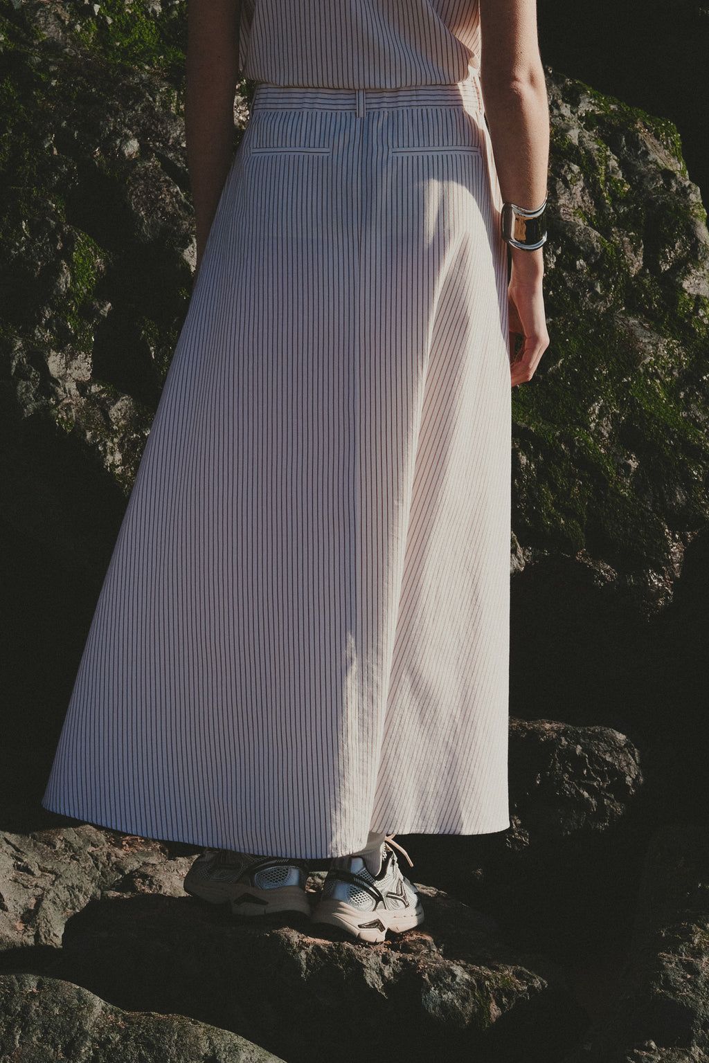 Falda - Candice - Ecru Curry Stripe