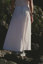 Falda - Candice - Ecru Curry Stripe