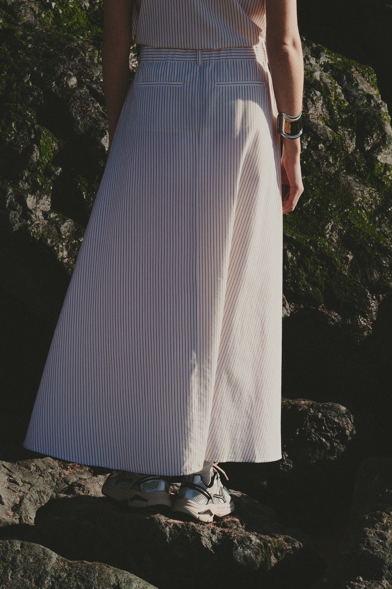 Falda - Candice - Ecru Curry Stripe