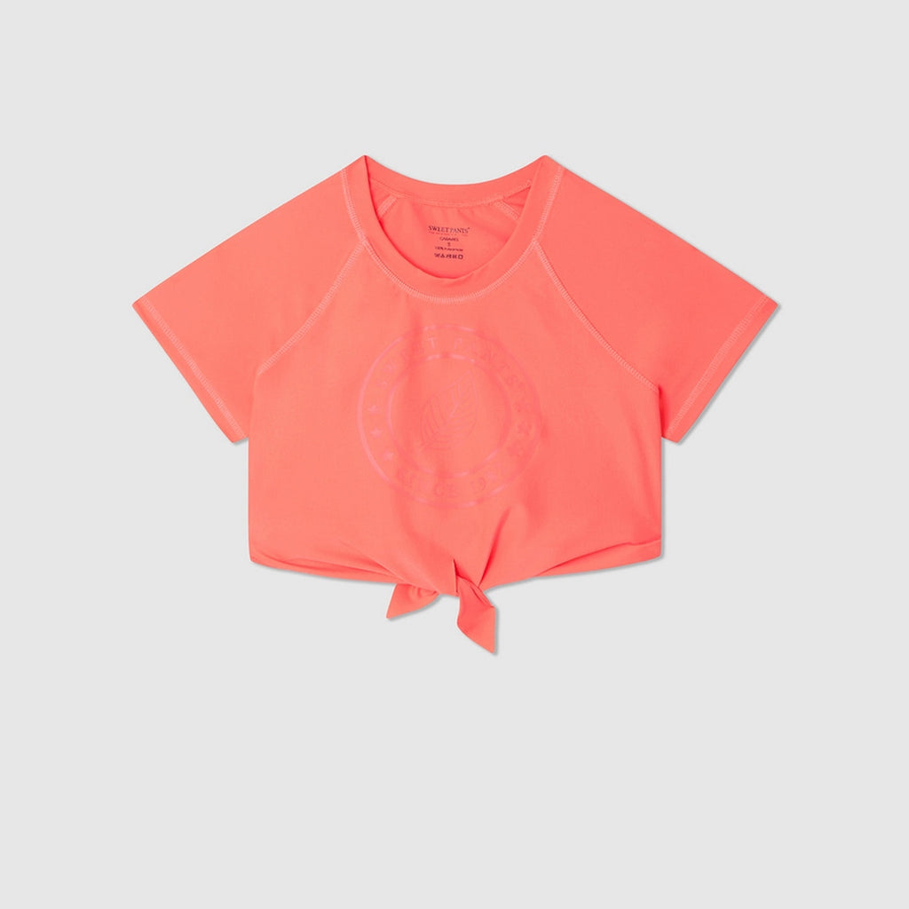 Crop Top De Baño Caraibes - Laser Coral - Mujer