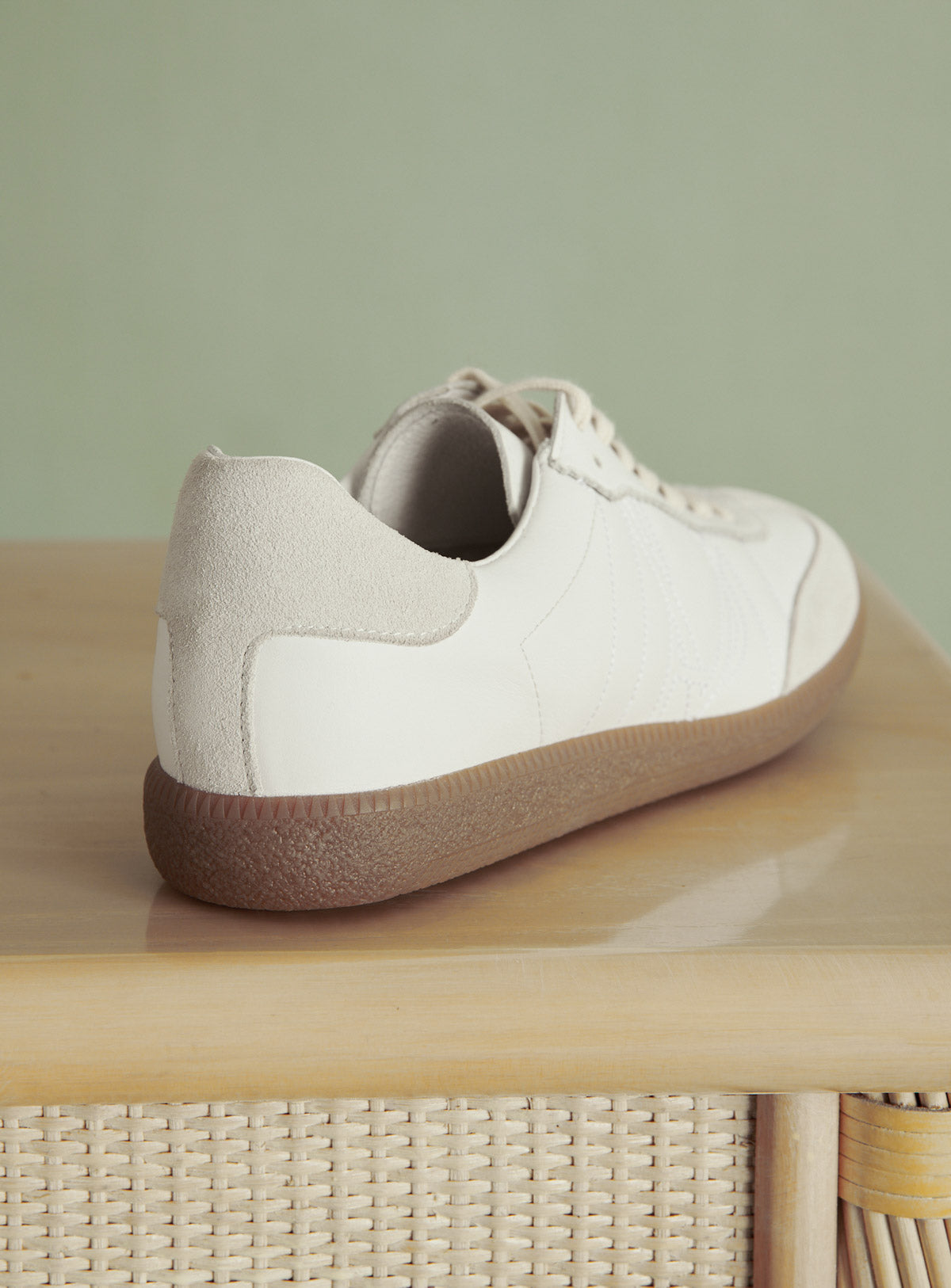 CARMEN WHITE LEATHER SNEAKER PETITE MENDIGOTE