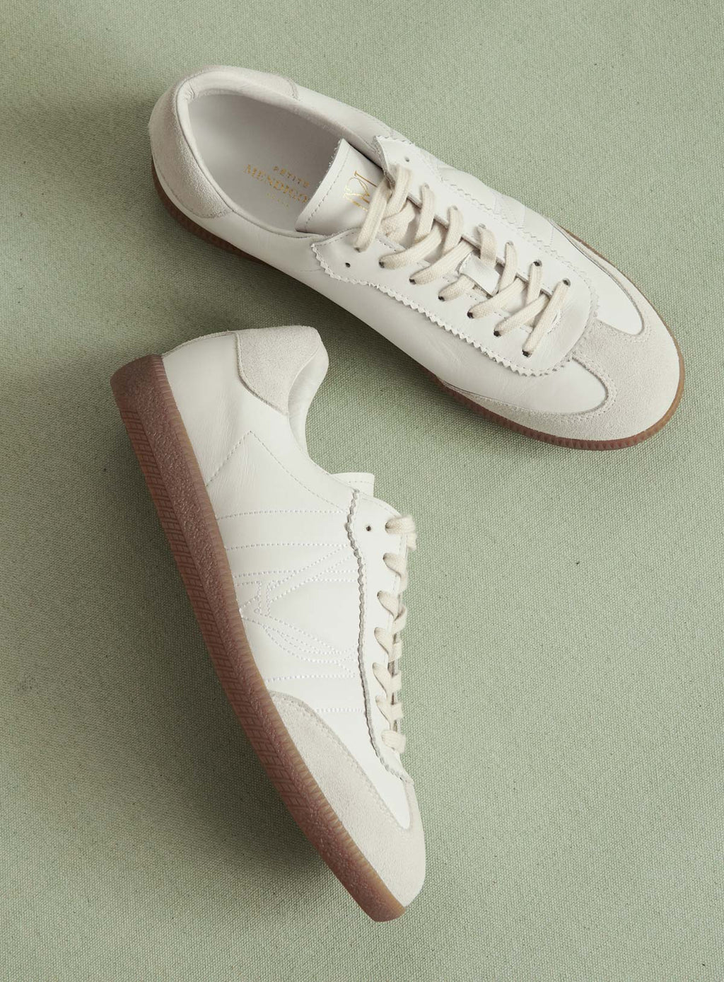 CARMEN WHITE LEATHER SNEAKER PETITE MENDIGOTE