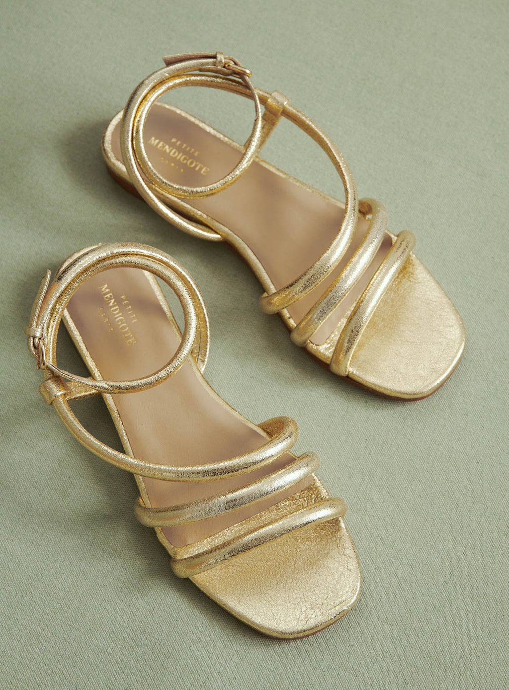 SANDALES PLATES DOREES CATHERINE PETITE MENDIGOTE