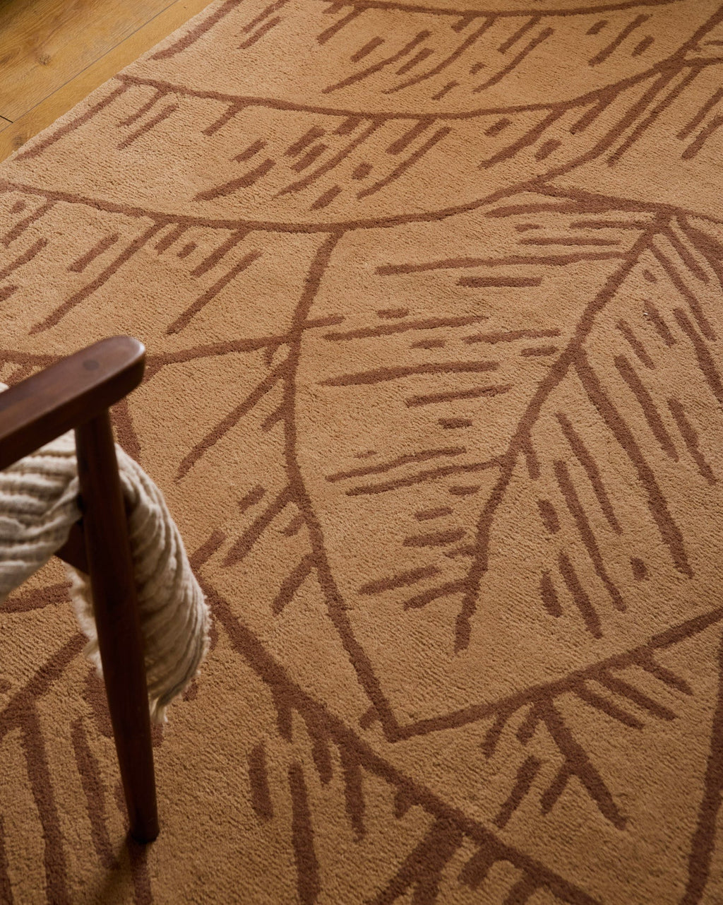 White cedar – Foliage wool rug - brown White cedar