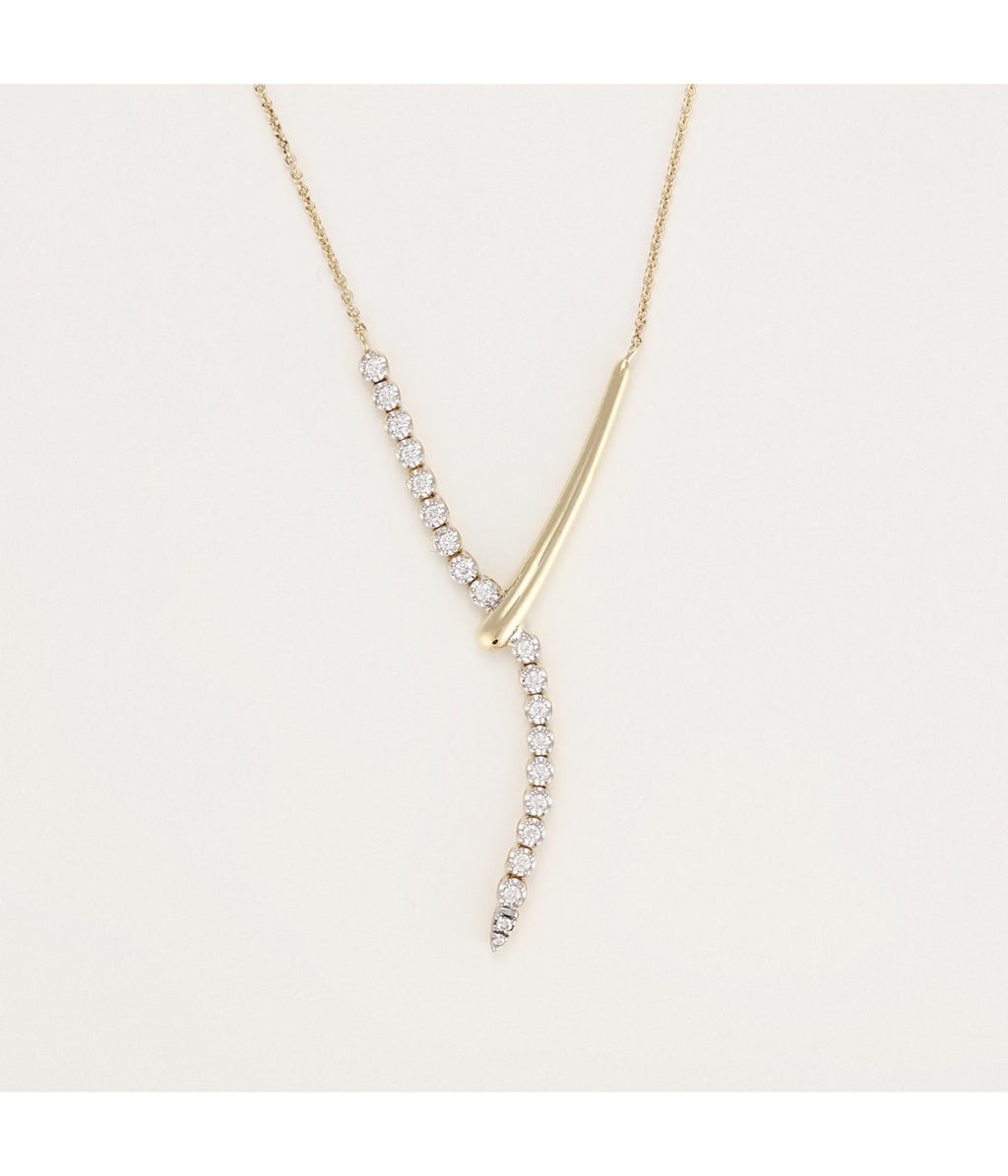 "Celestial Embrace" Necklace - D0.20/20 - Yellow Gold