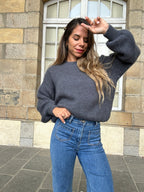 Prenda de punto de mohair y lana Gaia gris oscuro
