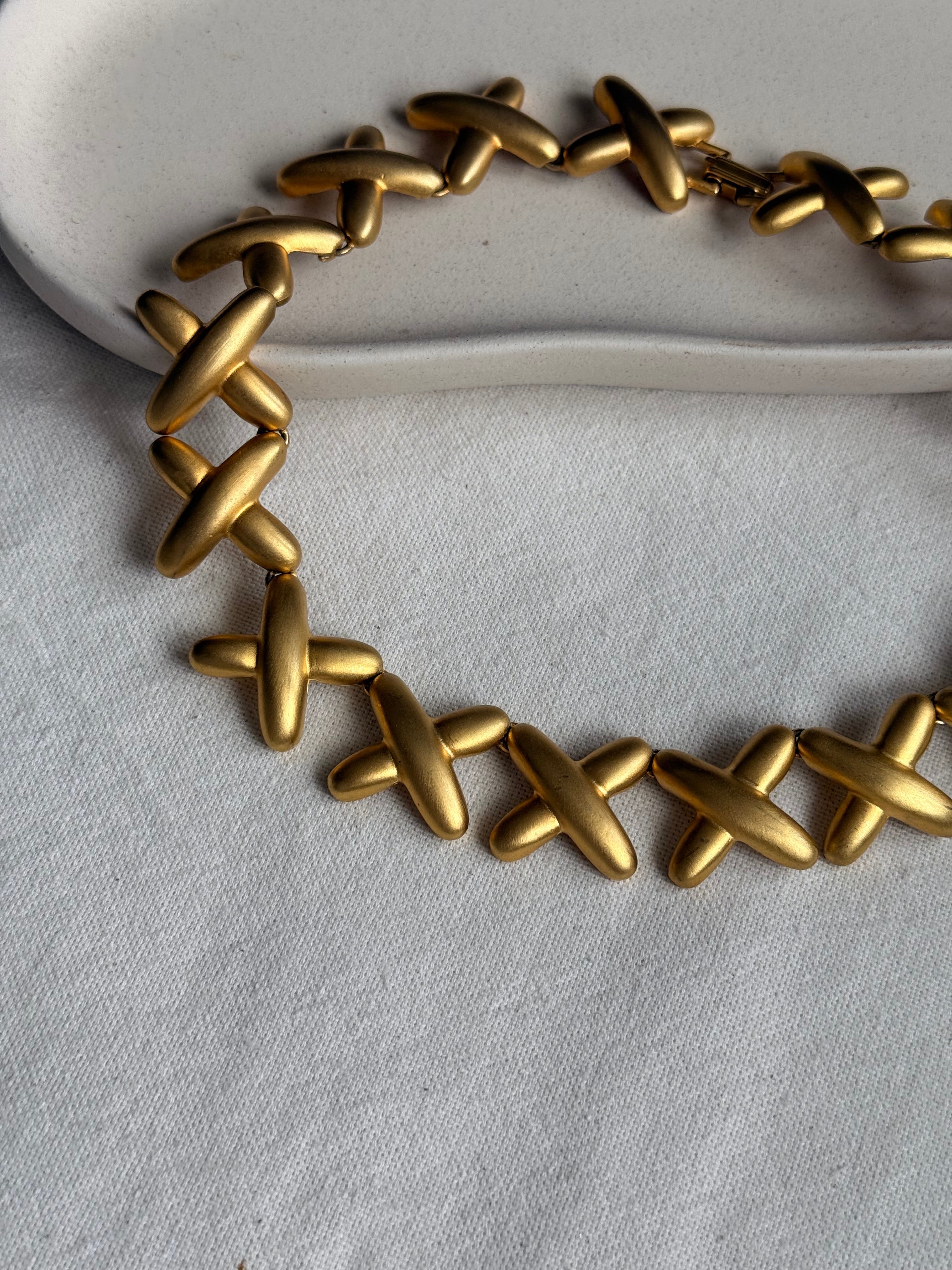 Collar Dorado Vintage - Eslabones Cruz