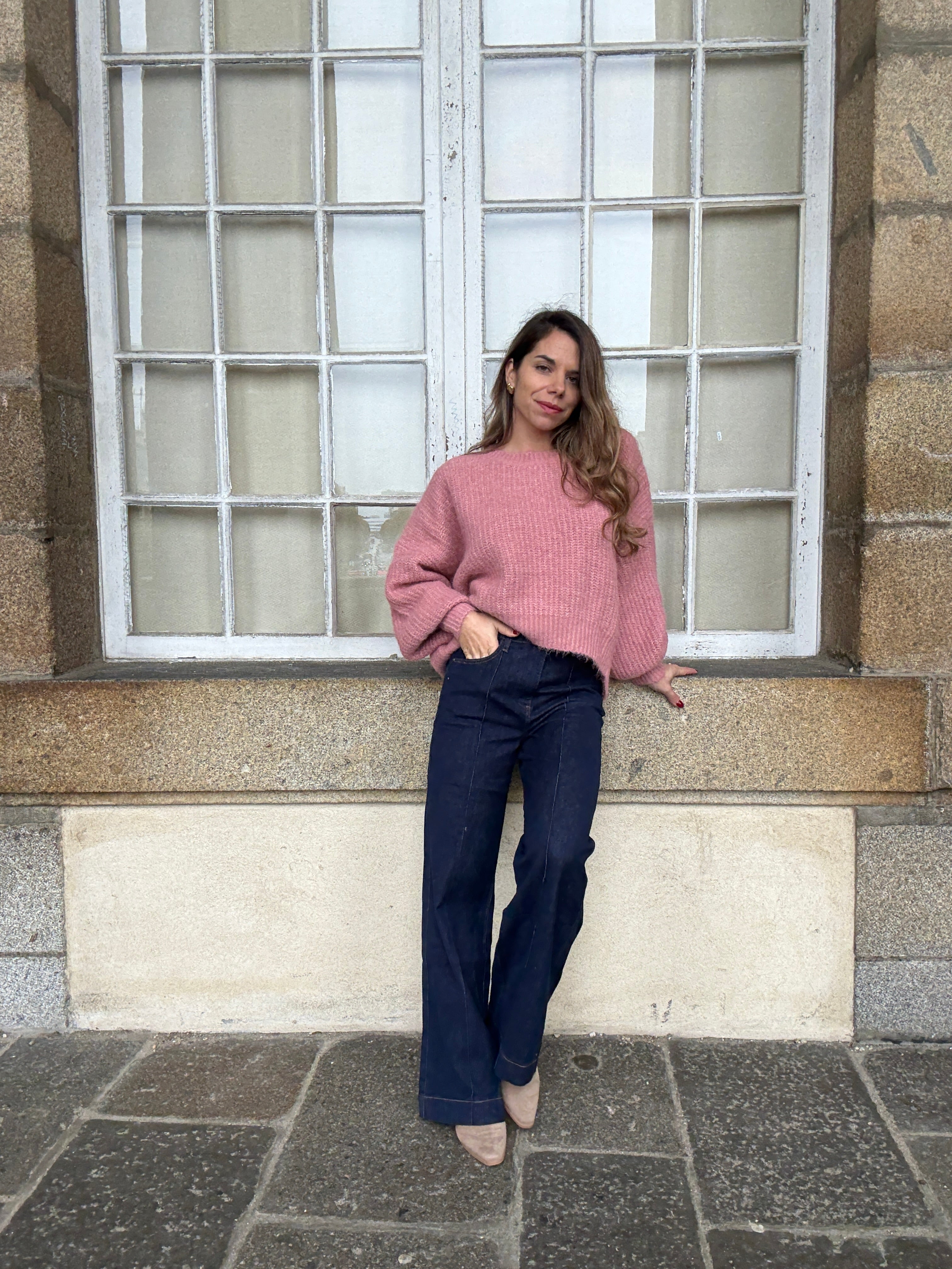 Jersey de punto Jade Rosa Viejo