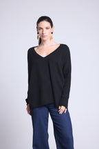 Sweter Poncho Damski w Serek Celeste – Czarny – 100% Kaszmir