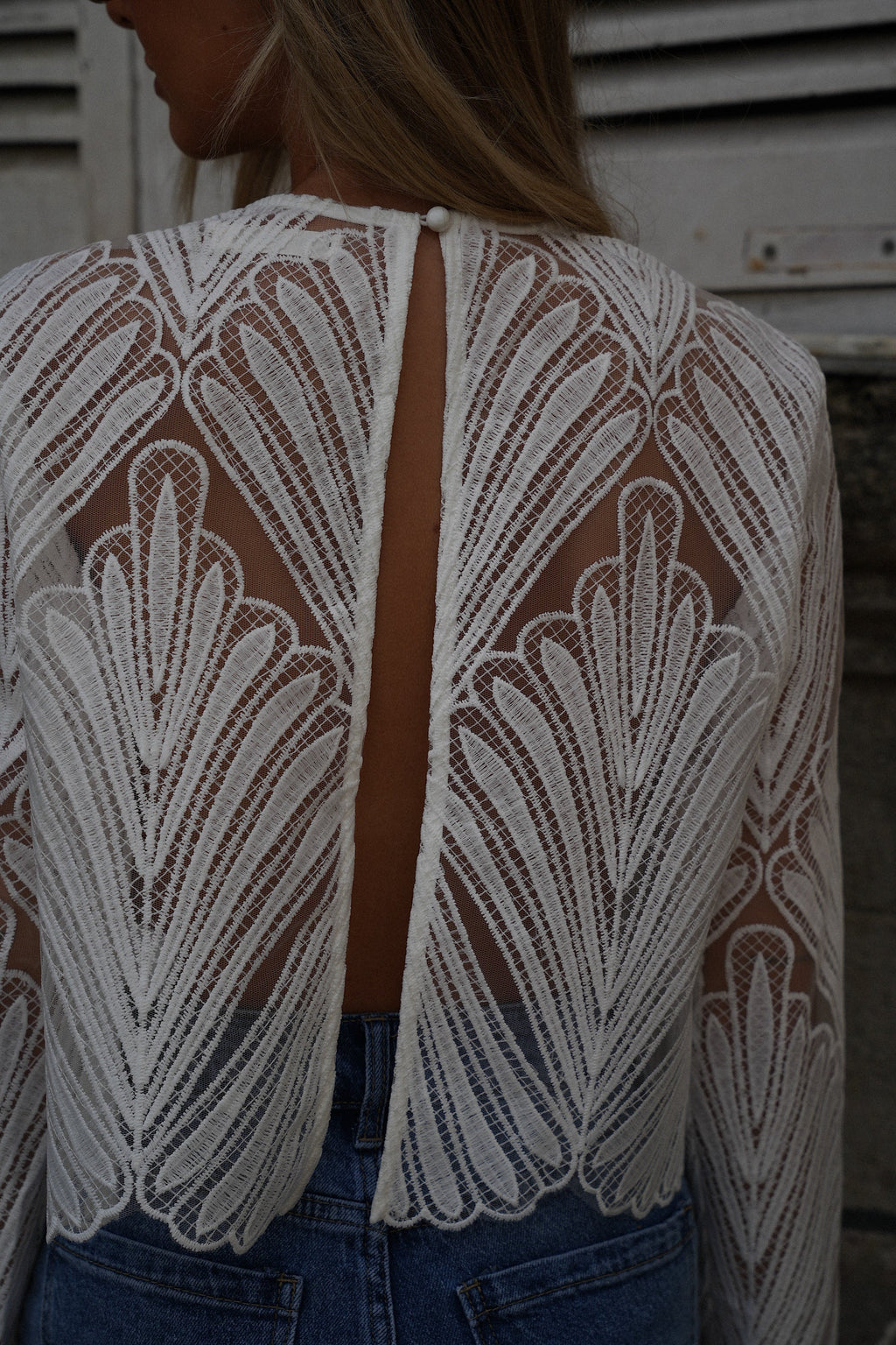 Broderet Bluse Astrid - Hvid