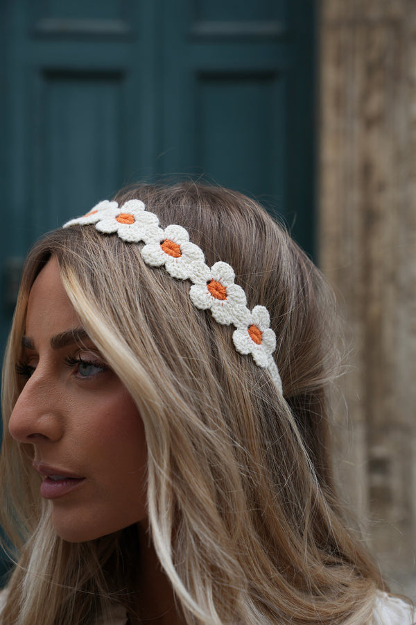 Ariane Crochet Headband - Ecru