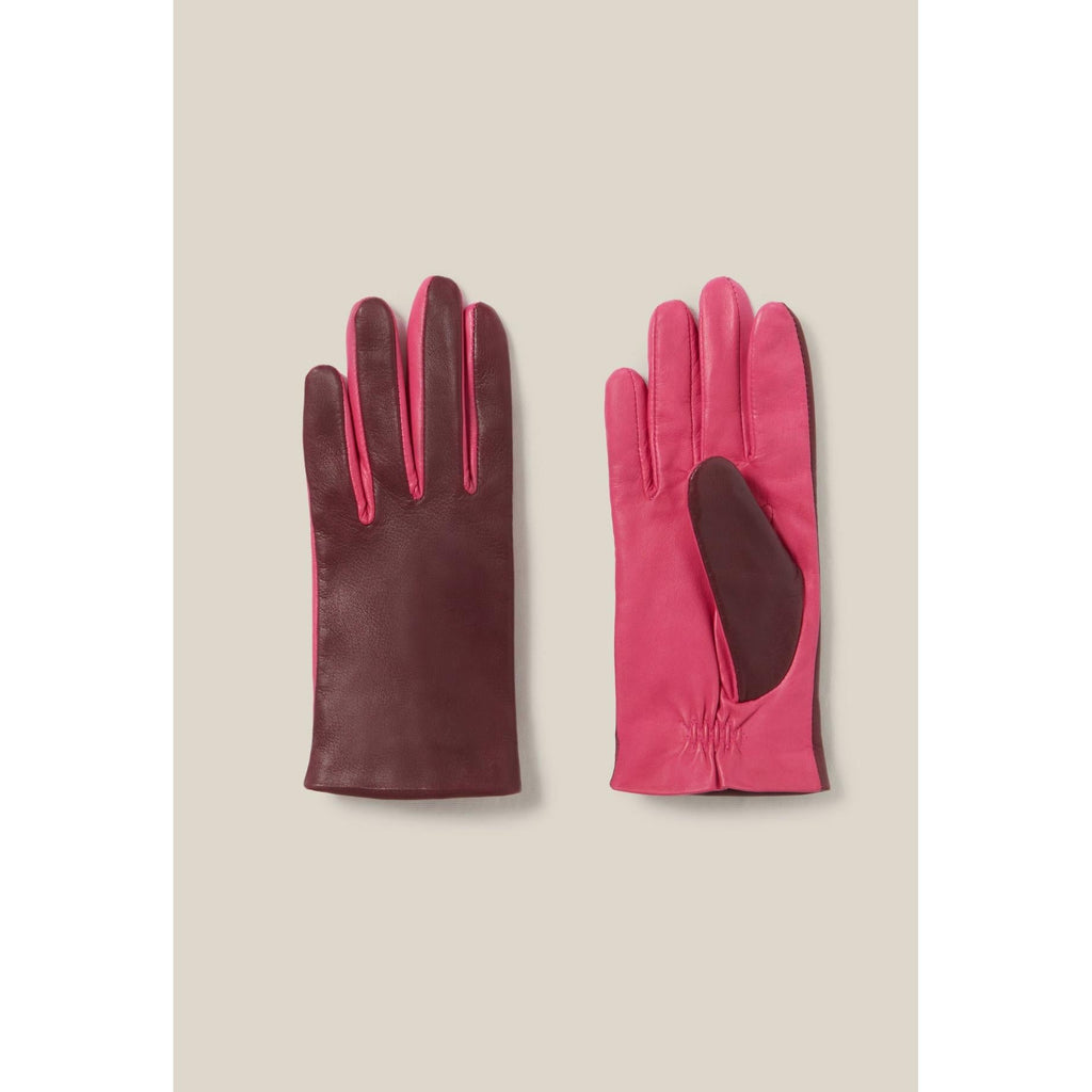 Claudie Pierlot - Gants Bicolores Cuir Logo Embossé