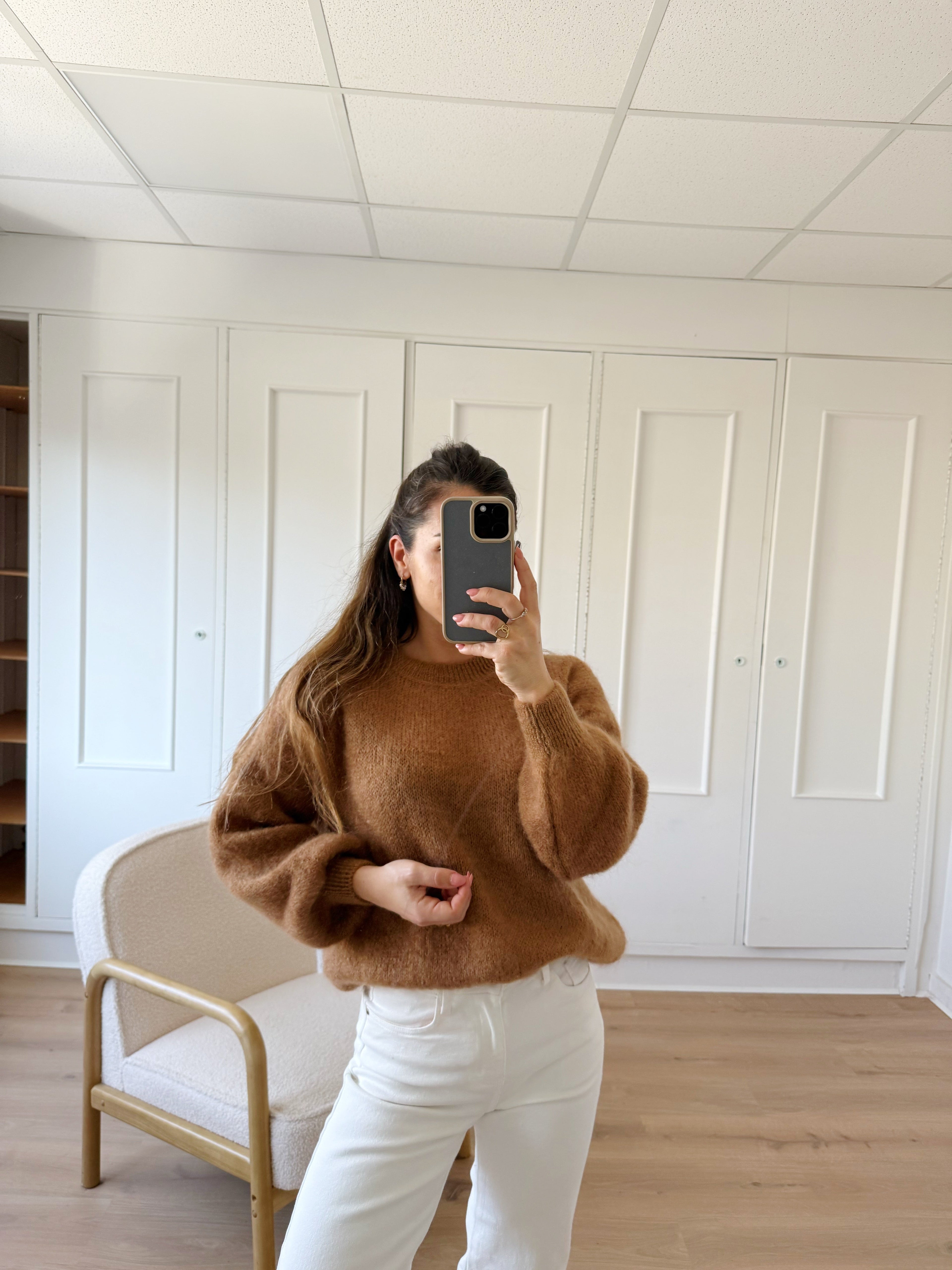 Gaia Camel Mohair And Wool Knit