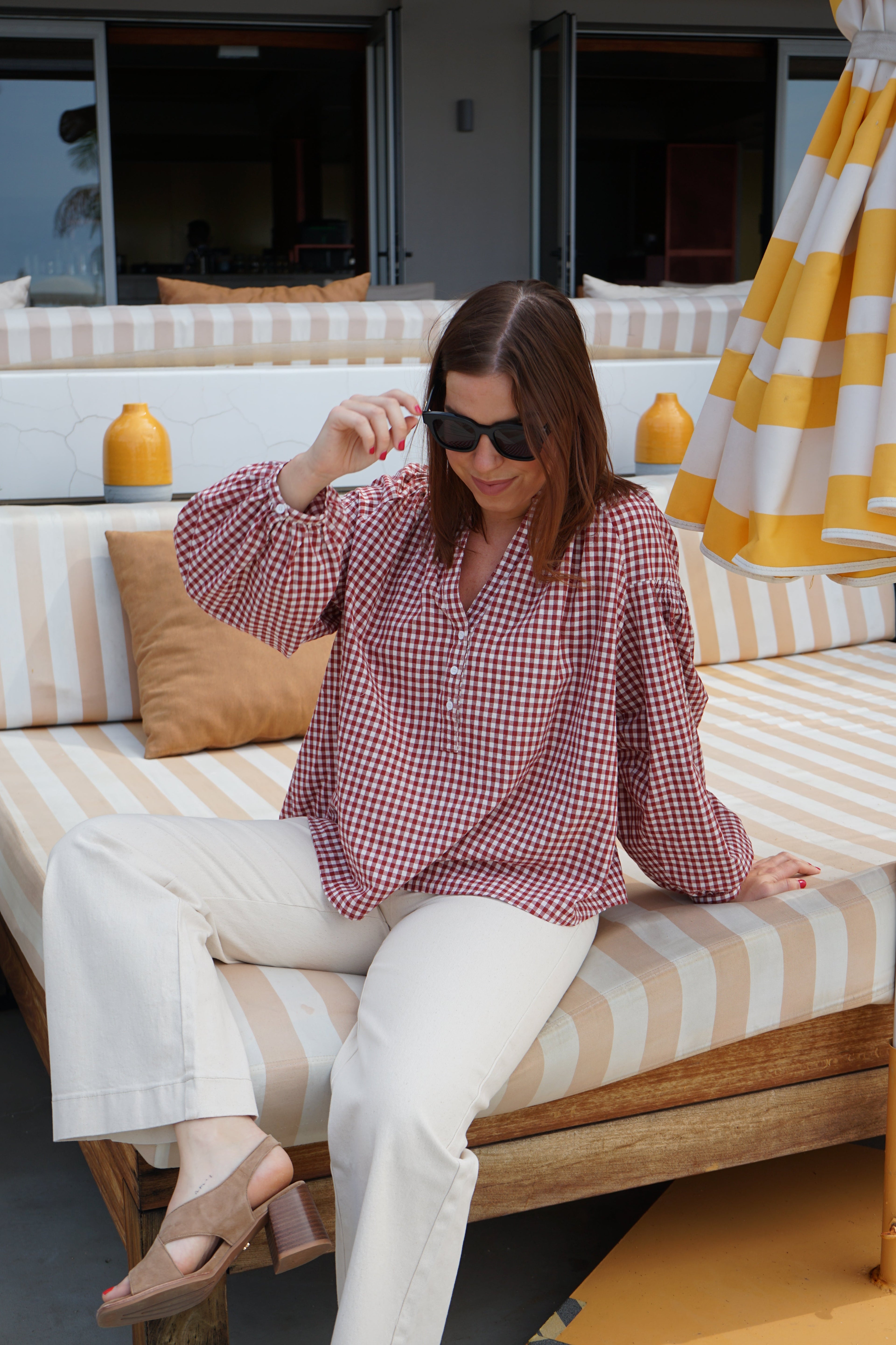 Blusa de cuadros rojos Clothilde