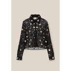 Claudie Pierlot - Camisa Negra Transparente Bordada