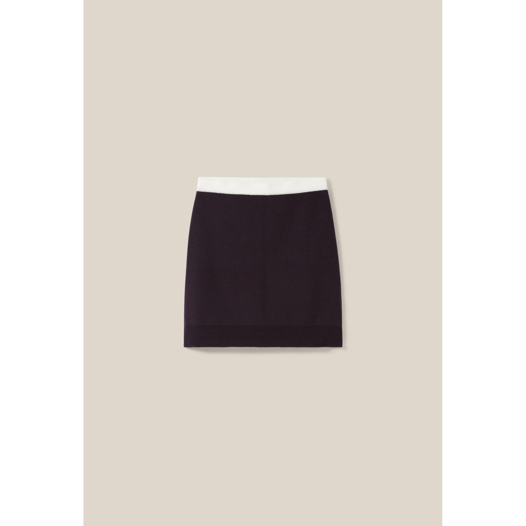 Wool Short Skirt with Elasticated Waistband