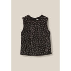 Black Embroidered Sequin Open-Back Top