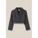 Grey Tweed Jacket in Blended Wool