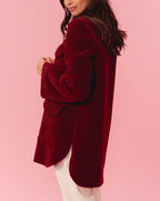 Chaqueta Gabin de Pelo Rizado - Burdeos