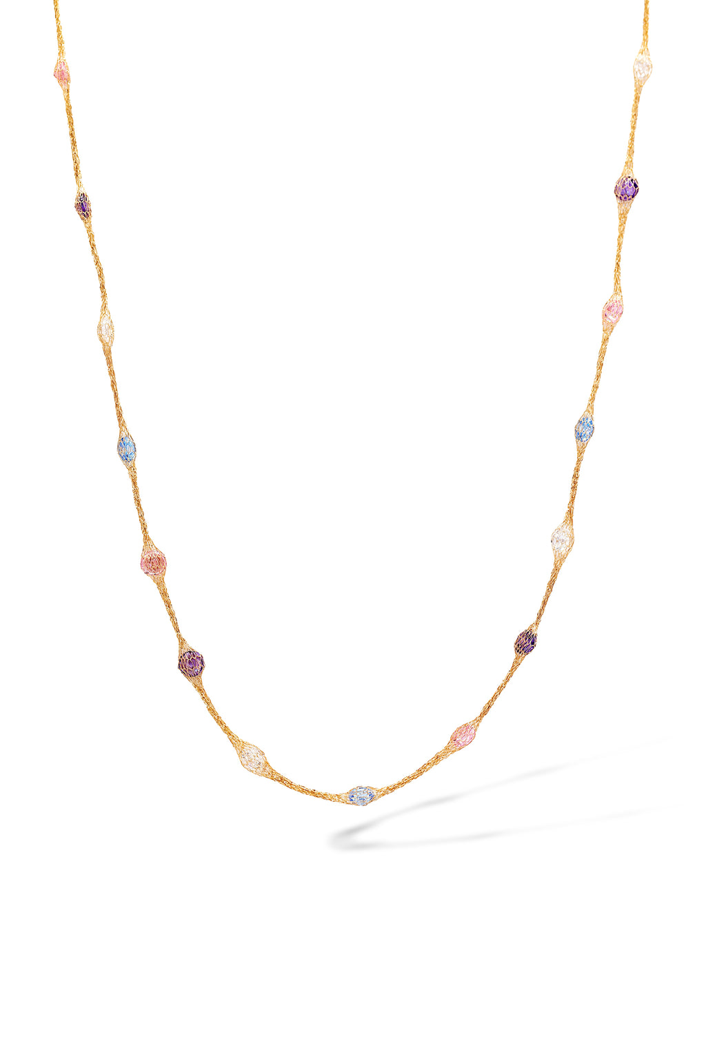 Collar “Constelación Ovalada Pastel” Oro amarillo 375/1000 y Circonio
