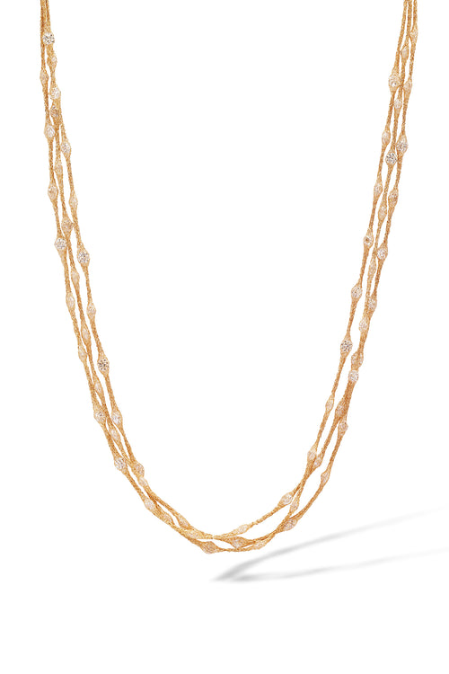 “Rain of Stars” Necklace 375/1000 Yellow Gold and Zirconium